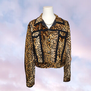Rare Vtg 80s Howard Wolf Cheetah Leopard Print Brown Black Boho Western Jacket